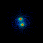 A medium resolution dipole plot with spheres as seeds.